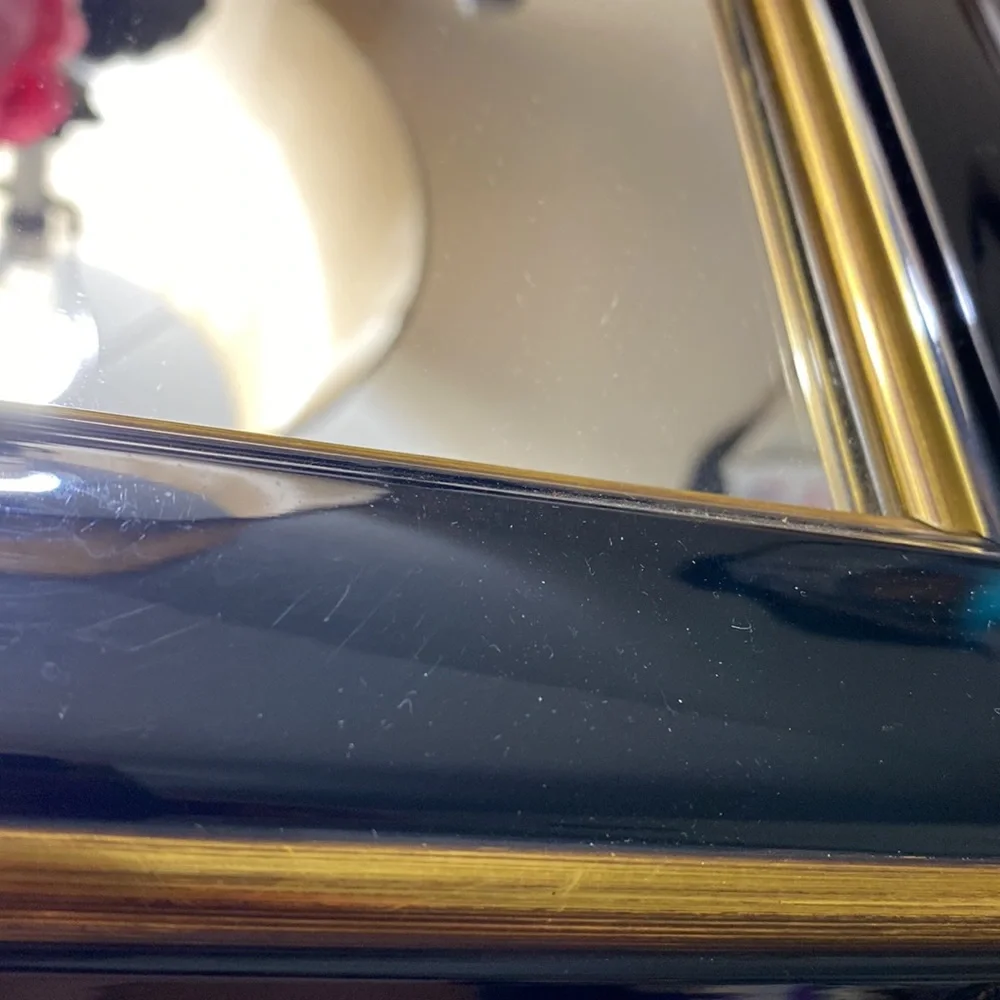 Elegant Custom Designer Black & Gold Framed Wall Mirror!